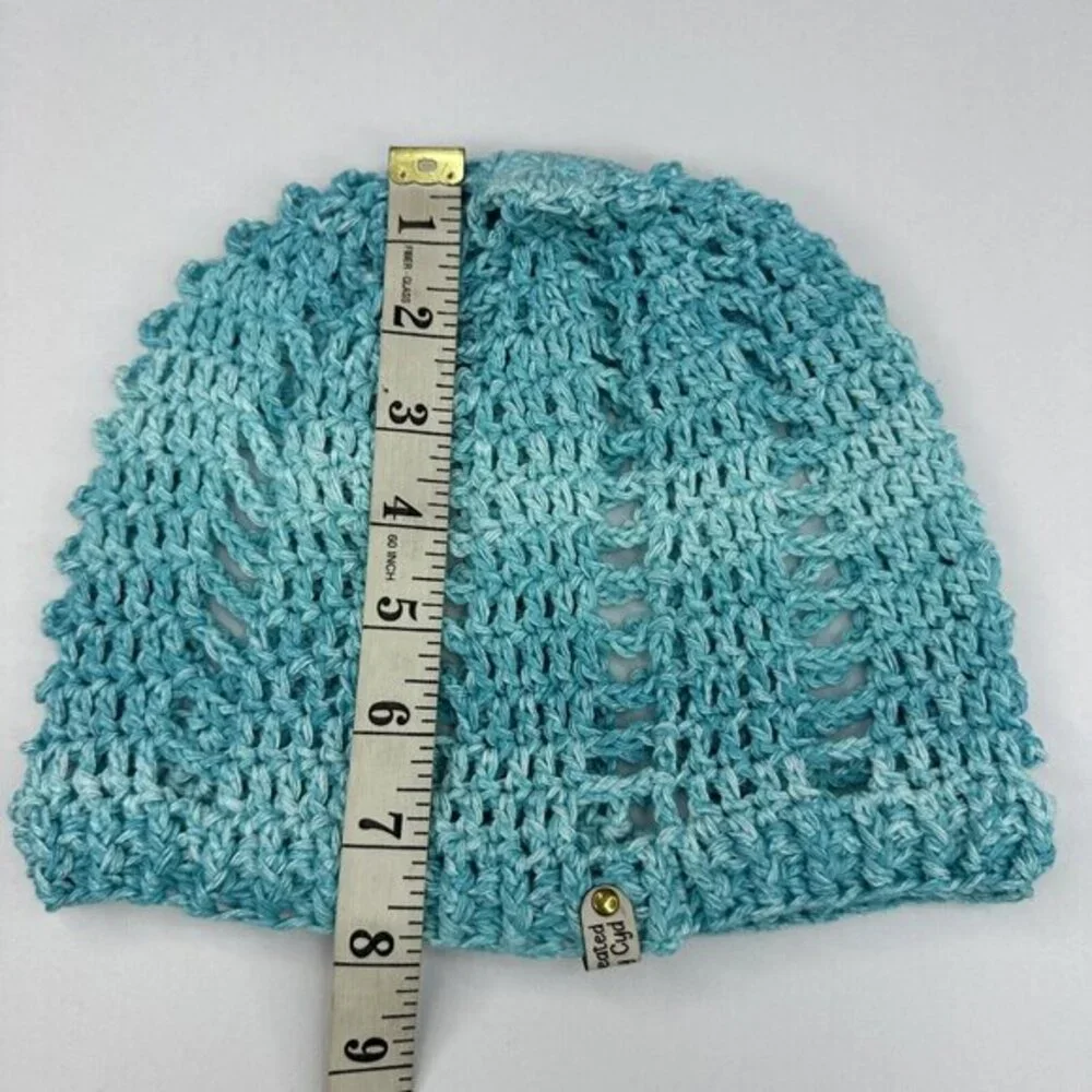 Created By Cyd Slouchy Snoody Beanie JAS Big Twist‎ Ocean Splash Crochet Hat NEW